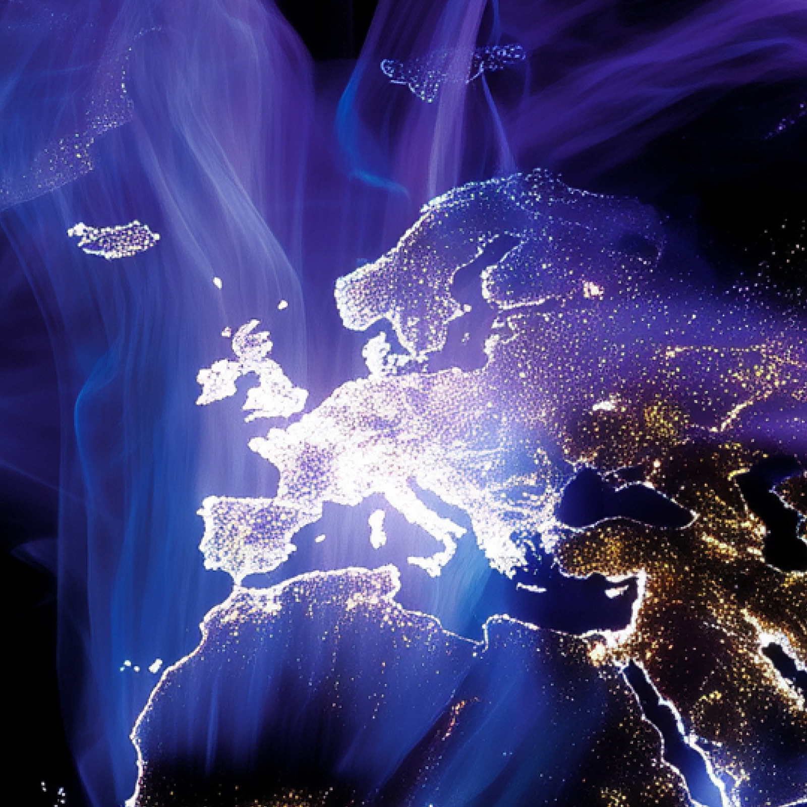 Europe with lights